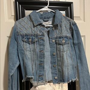 Dream Blue Jean Jacket with Chain Accents